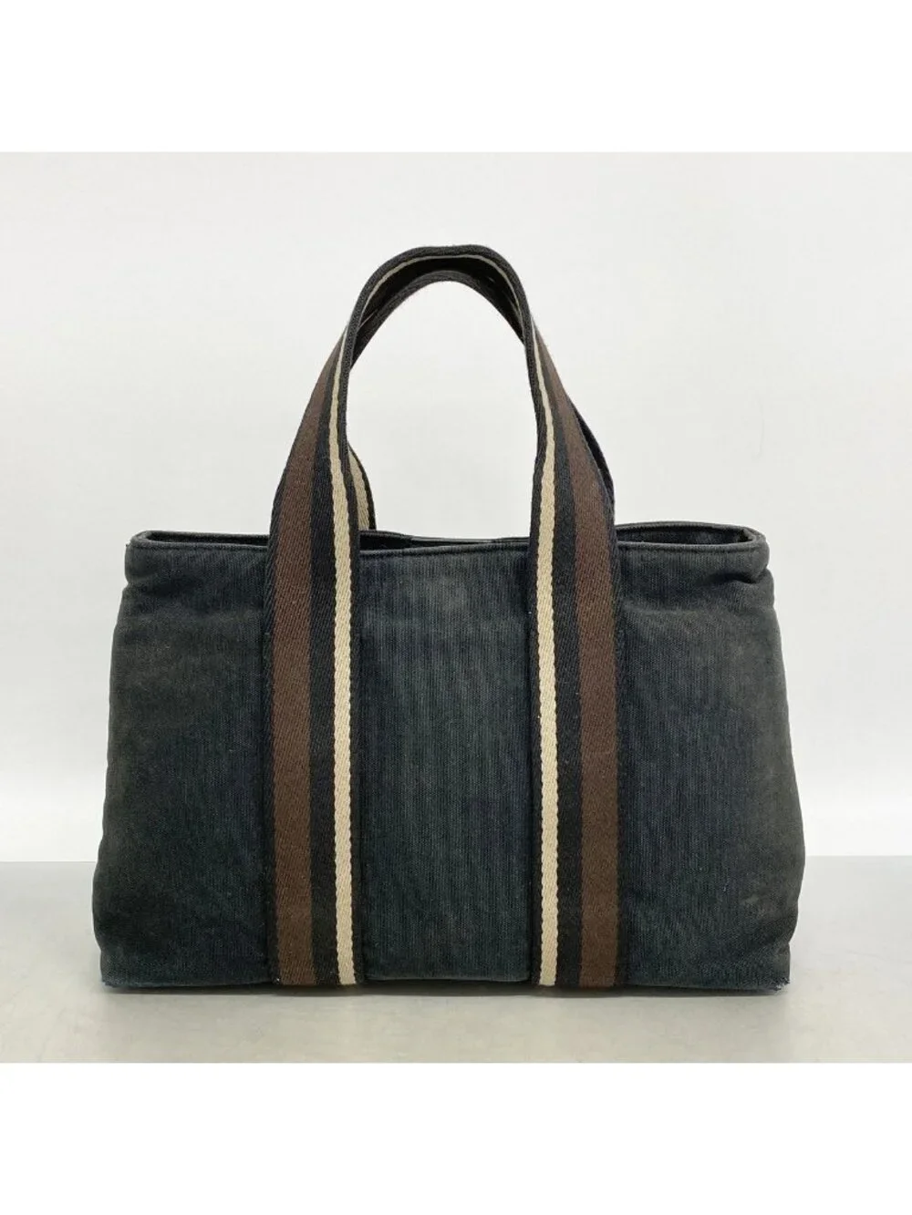 Hermes Tote Troca Horizontal PM Canvas Black Silver